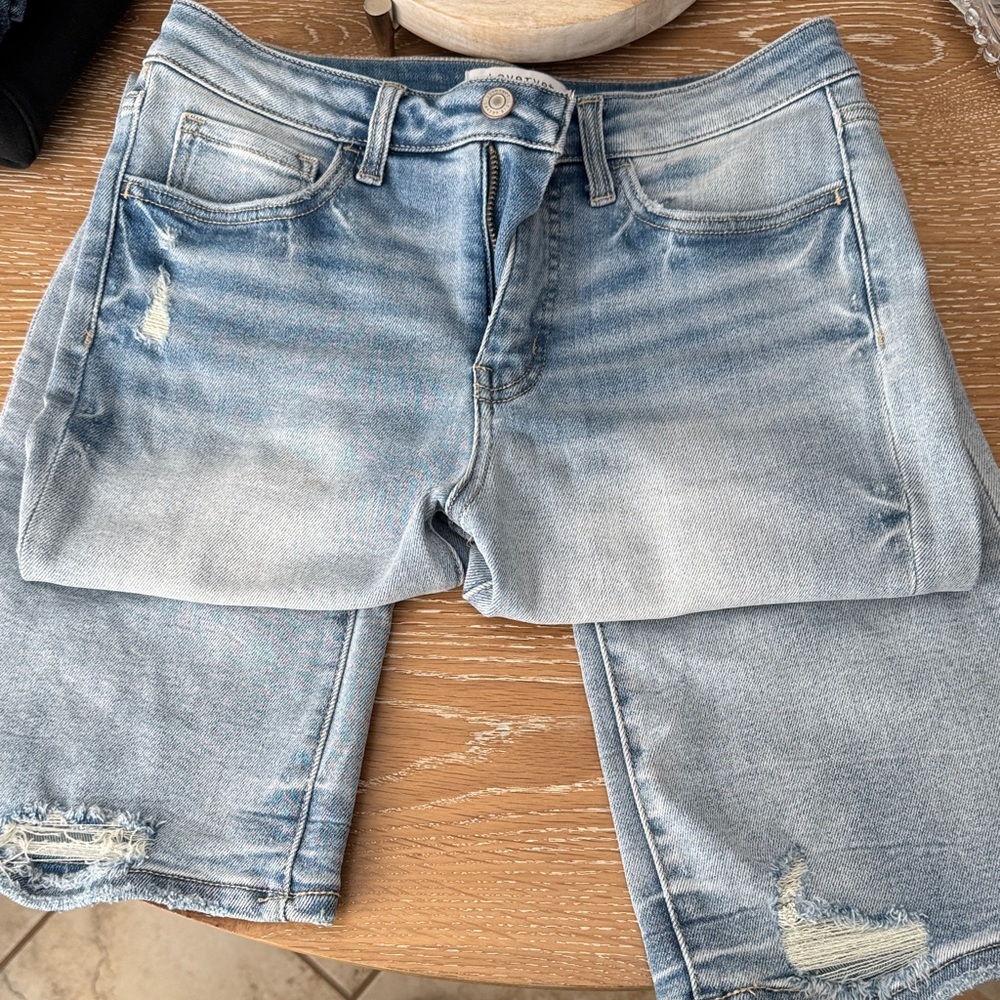 Trendy Faded Blue Denim Flare jeans.